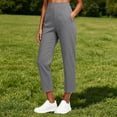 thumbnail image 2 of QSAWXQZ Womens Ankle Length Yoga Pants Elastic Waist Pockets Stretch Athletic Casual Trousers L, 2 of 9