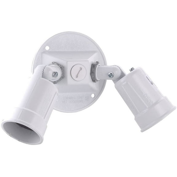 Hubbell-Raco 5625-6 Hubbell-Raco 5625 Weatherproof Combination Lamp Holder, 75-150 W, Par 38, Die Cast Zinc, White