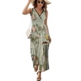 thumbnail image 2 of Chinese Traditional Flower Birds Dress Summer Street Style Bohemia Long Dresses Female Sleeveless Printed Maxi Dress, 2 of 9