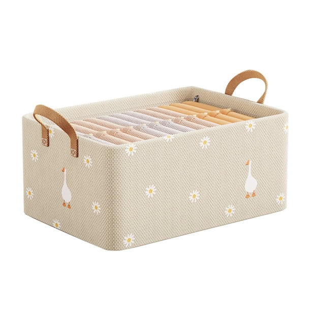 Organizador de ropa para guardarropa, organizador de armario portátil con asa (Beige)