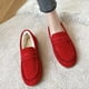 thumbnail image 2 of Zapatos para mujer, modernos e informales, de invierno, cómodos y cálidos, mocasines de un solo pie, de piel de vaca, suela suave y terciopelo, zapatillas para correr, botas vaqueras., 2 of 5