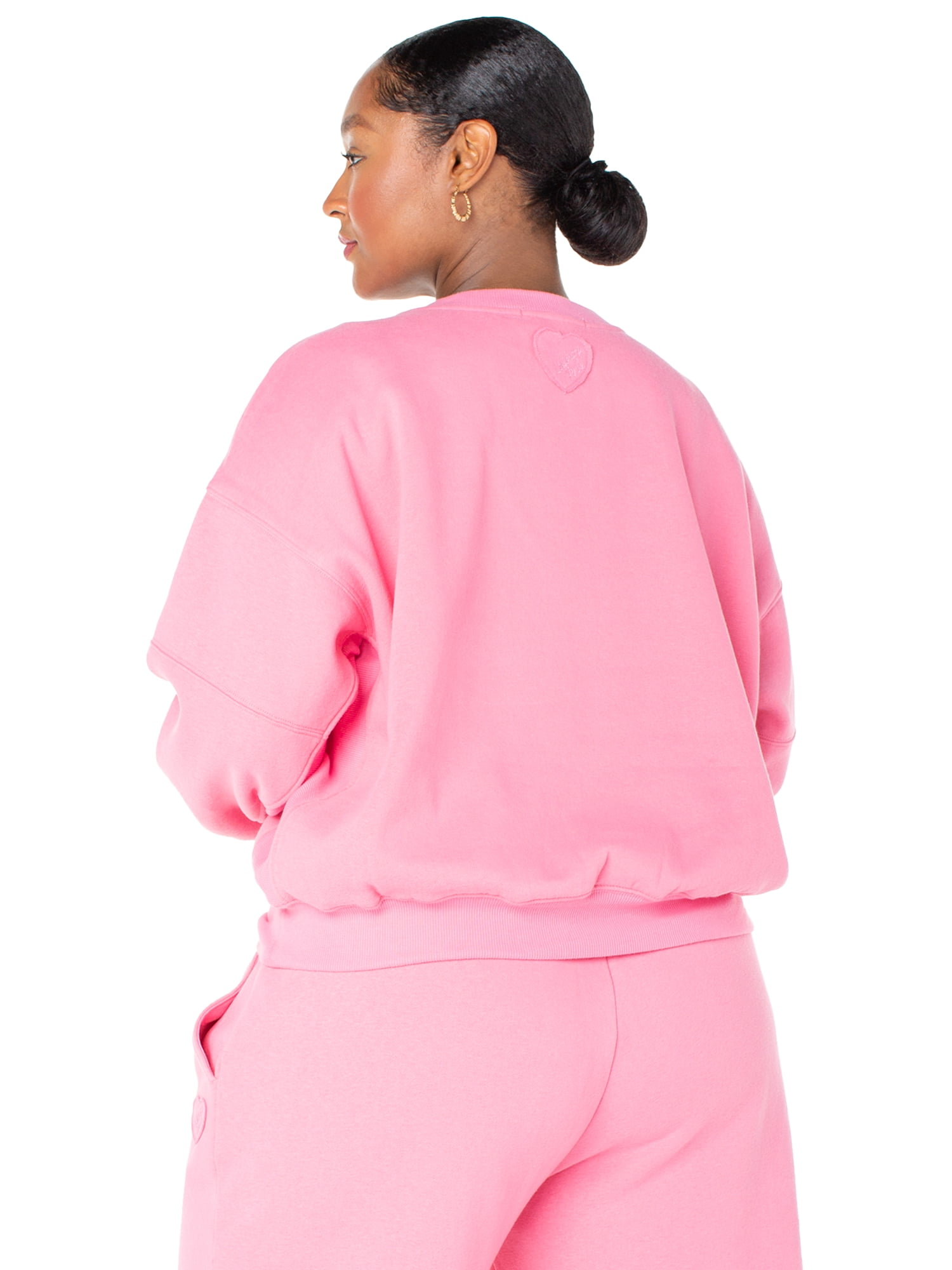Celebrity Pink Women's Oversized Boyfriend Sweatshirt Celebrity Pink Women's and Women's Plus Oversized Boyfriend Sweatshirt, Sizes XS-4X