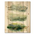 thumbnail image 3 of Designart 'Golden Green Abstract Clouds II' Modern Print on Natural Pine Wood, 3 of 5