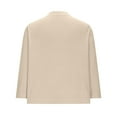 thumbnail image 4 of Fartey Women's 3/4 Sleeve Shrugs Cardigan Lightweight Cropped Tops Fall Knitted Open Front Business Casual Solid Color Work Cardigans Beige XXL, 4 of 7