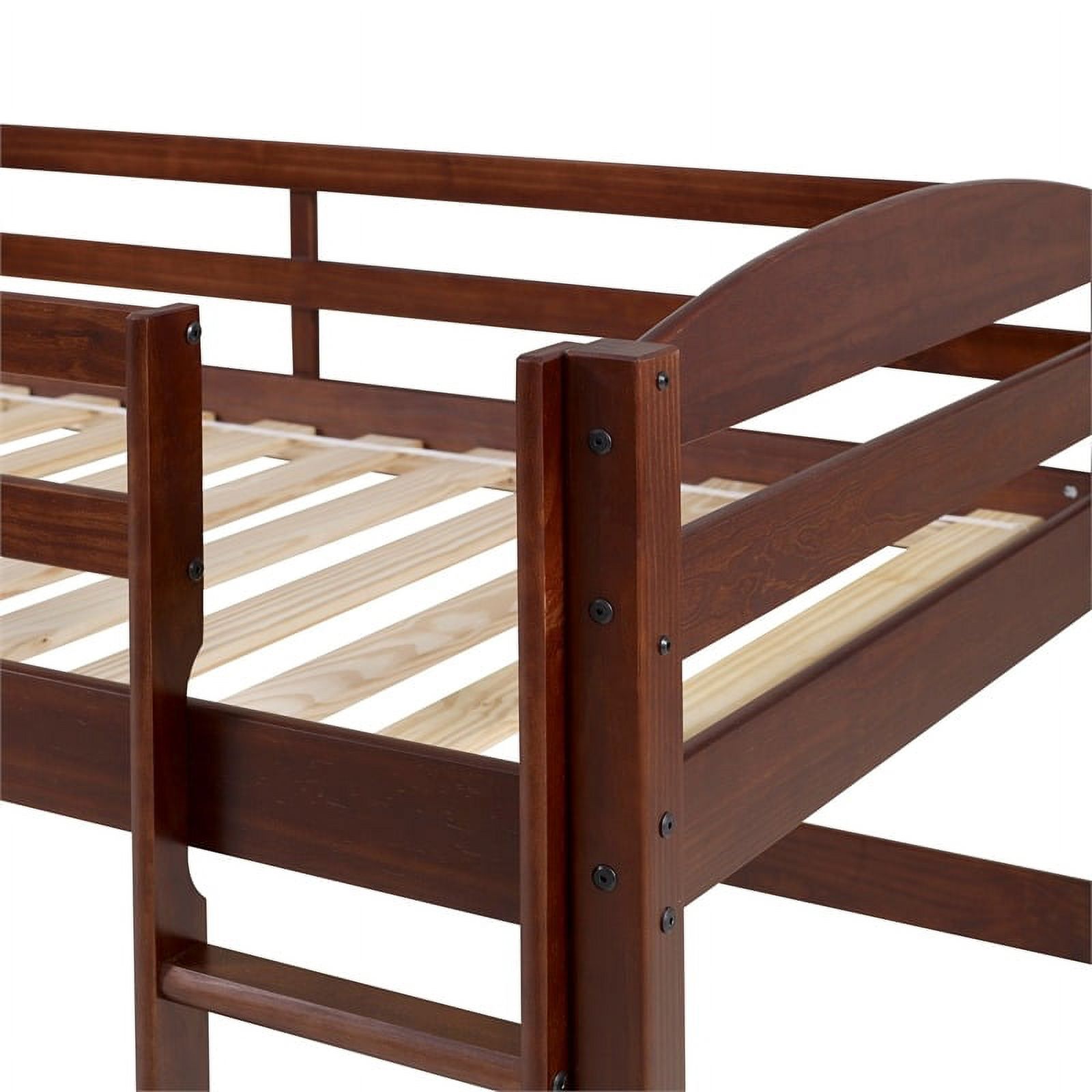 Pemberly Row Transitional Solid Wood Twin Low Loft Bed in Walnut Brown - image 4 of 10