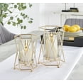 thumbnail image 2 of Danya B. Prism Warm Gold Hurricane Candle Holders - Set of 2, 2 of 11