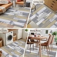 thumbnail image 5 of 3'x5' Area Rugs, Yellow Gray Indoor Outdoor Area Rug for Living Room Bedroom, Rustic Vintage Shabby Mottled Wood Grain Washable Bathroom Rugs Kitchen Floor Carpet Mats Home Decor Aesthetic, 5 of 8