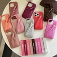thumbnail image 2 of With Lip Gloss Phone Case for iPhone 16 15 14 13 12 17 11 Pro Max Plus Lipstick Silicone Toast Espresso Ribbon Box Cover, 2 of 17