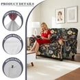thumbnail image 6 of Jiueut Mushroom Dragonfly Daisy Flower Pattern Recliner Loveseat Slipcover, Polyester Spandex Couch Cover Elastic Reclining Chair Covers Universal Fit for Most Sofa Couch, 6 of 7