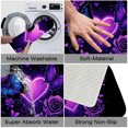 thumbnail image 3 of 1pc Purple Butterflies Roses and Absorbent Non-Slip Bathroom Thickened Flannel Rug Decor,Soft,Quick Drying,Suitable For Indoor/outdoor Use,Bathrooms,Bedrooms,Kitchens,Terrace,Laundry Rooms,16"x24", 3 of 9