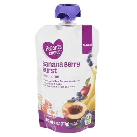 Parent's Choice Banana Berry Burst, Toddler, 4 oz Pouch