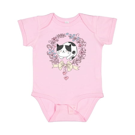 

Inktastic Cat Lover Gifts Flowered Wreath Gift Baby Girl Bodysuit