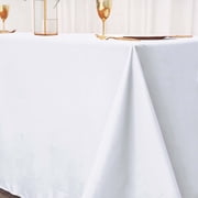 Efavormart 90x132 WHITE Wholesale Rectangle Polyester Rectangle Tablecloth Linen Wedding Party Restaurant Tablecloth