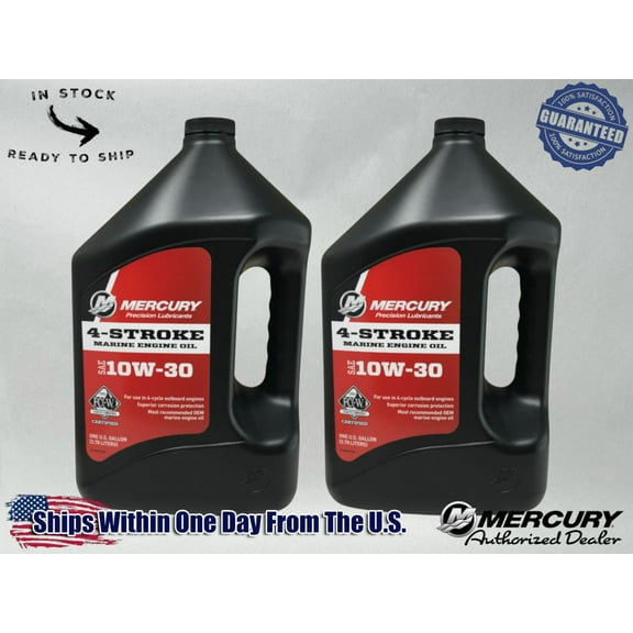 Mercury OEM FCW Standard 10W30 Marine Oil Gallons 92-8M0078626 2 Pack