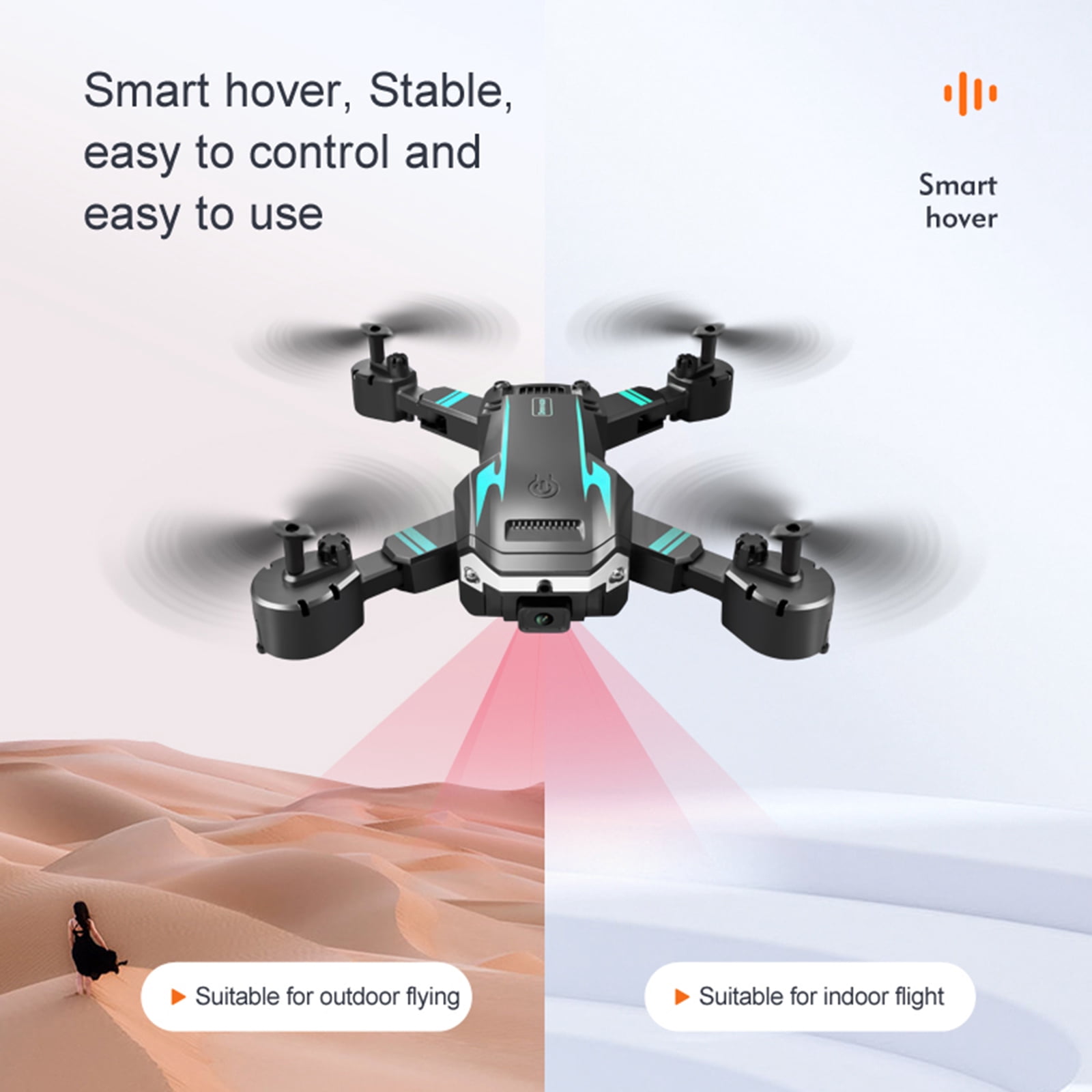 ABCPOW Drone with Camera for Adults Kids 1080P 8K HD Dual Camera Remote Control Drone RC Aircraft Quadcopter w/ 3 Batteries for Long Flight Mini Foldable Drone for Beginners Toys Gifts for Boys Girls