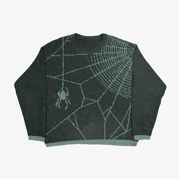 Suéter de cuello redondo de moda europea y americana de otoño e invierno con suéter con estampado de pulóver, top suelto de manga larga
