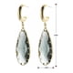 thumbnail image 2 of Aretes Largos Gota Cristal Azul Humo Oro Laminado 14k dorado Unitalla, 2 of 4
