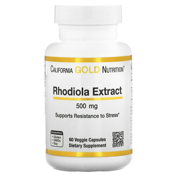 California Gold Nutrition Rhodiola Extract, 500 mg, 60 Veggie Capsules
