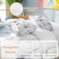 thumbnail image 2 of 3 Piece Blue Beige Spring Floral Duvet Cover Set Queen Size,Microfiber Comforter/Quilt Cover with Corner Ties and 2 Pillowcases,Summer Botanical Watercolor All Season Soft Bedding with Zipper Closure, 2 of 8