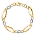 thumbnail image 4 of 14k Two-tone Bracelet Fancy mm 7.25 in Polished and D/C Link w/1/2in. ext., 4 of 5