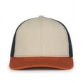 thumbnail image 2 of Outdoor Cap OC771 Premium Modern Trucker Cap-Heathered Stone/Navy/Rust-Adult, 2 of 8