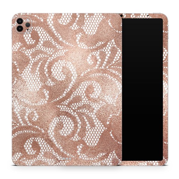 DesignSkinz Rose Gold Lace Pattern 14 Full-Body Skin Decal Wrap Cover for iPad (A1219/A1337)
