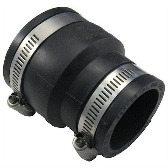Fernco Coupling 1.5 x 2 Inch Rubber Coupler - PVC - 2 in x 1.5 in, Black