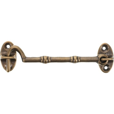 Solid Brass Door Hook and Eye Latch Heavy Duty Lock for Sliding Door Window Room 1 Set Metal Locking Device Part