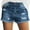 Timeless Blue, variant on luvamia Women's Casual Ripped Denim Jean Shorts Raw Hem Denim Pants Timeless Blue Size S