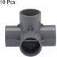 thumbnail image 2 of 4 Way Elbow PVC Pipe Fitting Furniture Grade 32mm Angle Tee Connectors Gray 10Pcs, 2 of 4