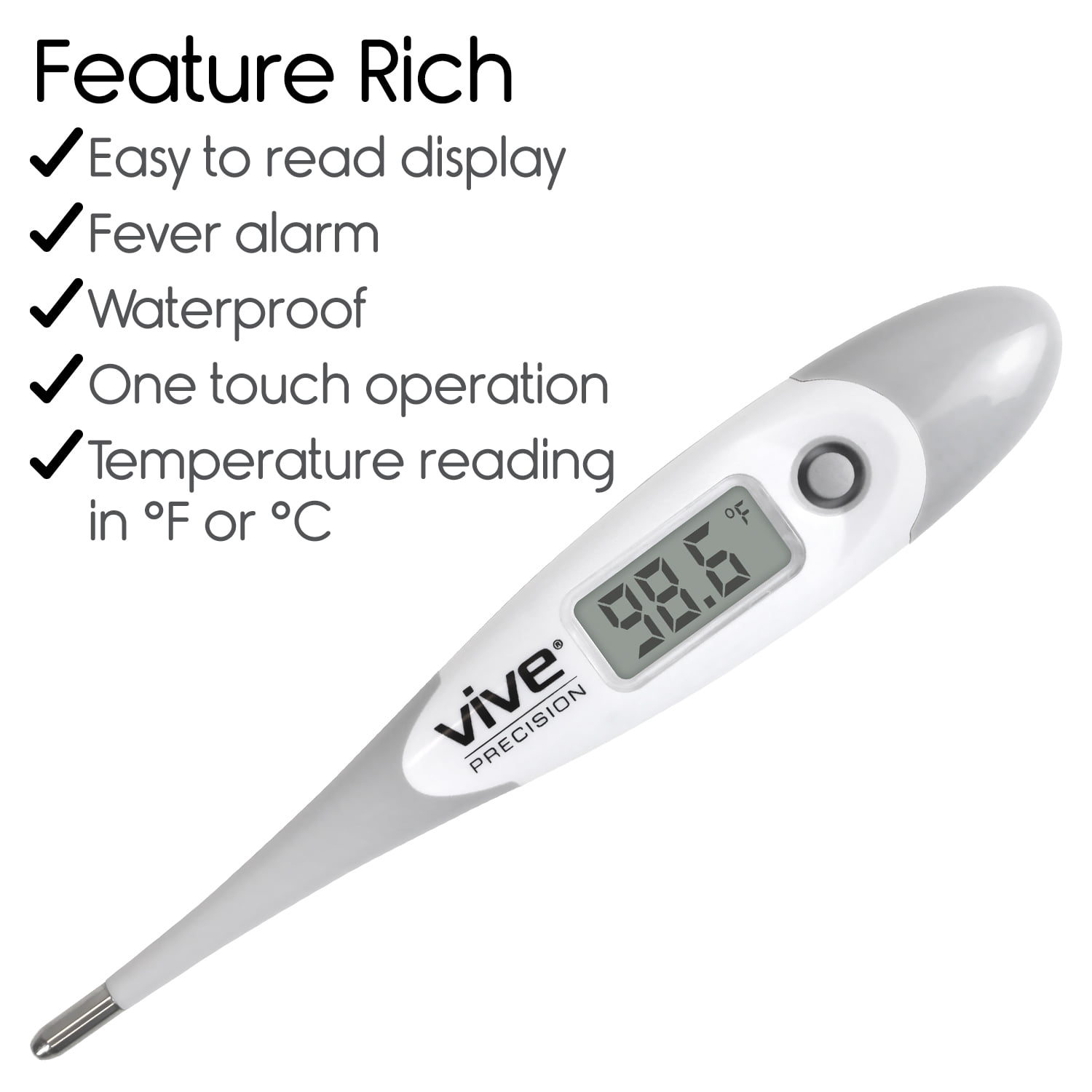 Waterproof Underarm Thermometer with Beeper and Memory Accurate Read & Monitor Fever Temperature in Quick 20 Seconds by Oral Rectal & Axillary Jinxuny Digital Body Thermometer 