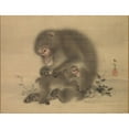 thumbnail image 3 of Mori Sosen 24x19 Black Modern Framed Museum Art Print Titled - Monkeys (Early 1800s), 3 of 5
