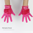 thumbnail image 2 of Guantes de golf de invierno para mujer, con dorso de mano de piel sintética de conejo, palma de gamuza, cómodos, cálidos, para mano izquierda y derecha, dos colores, 2 of 2