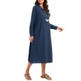 thumbnail image 3 of Vestido de mujer de manga larga con bolsillos, talla grande, informal, para vacaciones, 3 of 8
