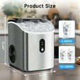 thumbnail image 5 of Philergo Nugget Ice Maker Countertop, 35lbs/24H with Self-Cleaning Function Pellet Ice Maker for Home, Kitchen, Office, Stainless Steel, 5 of 8