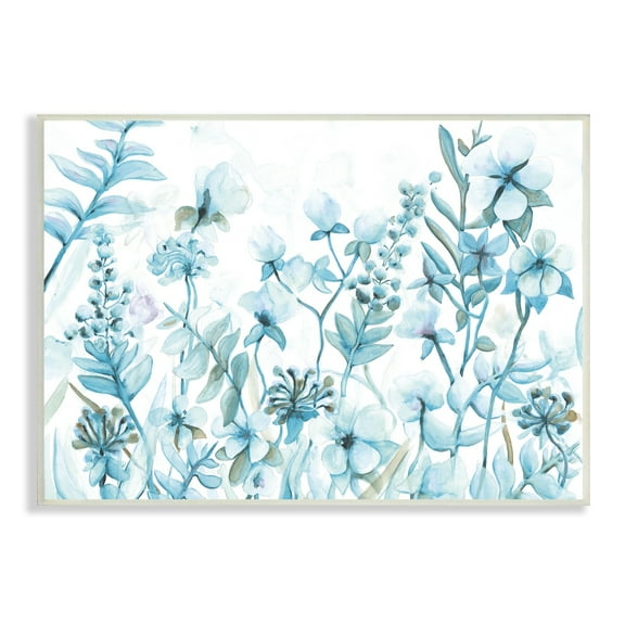 Stupell Industries Blue Lilac Wildflower Meadow Monochromatic Floral Bloom,19 x 13, Design by Dogwood Portfolio