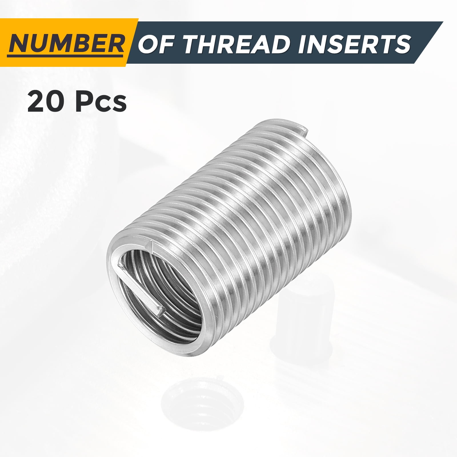 Uxcell 20pcs Wire Thread Inserts M16 x 2 x 3D Metric Helical Threaded Sleeve
