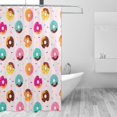 thumbnail image 2 of Honeii Donut Print Shower Curtain 72x72in,Bathroom Curtain,Waterproof Fabric Shower Curtain Set with Hooks, 2 of 4