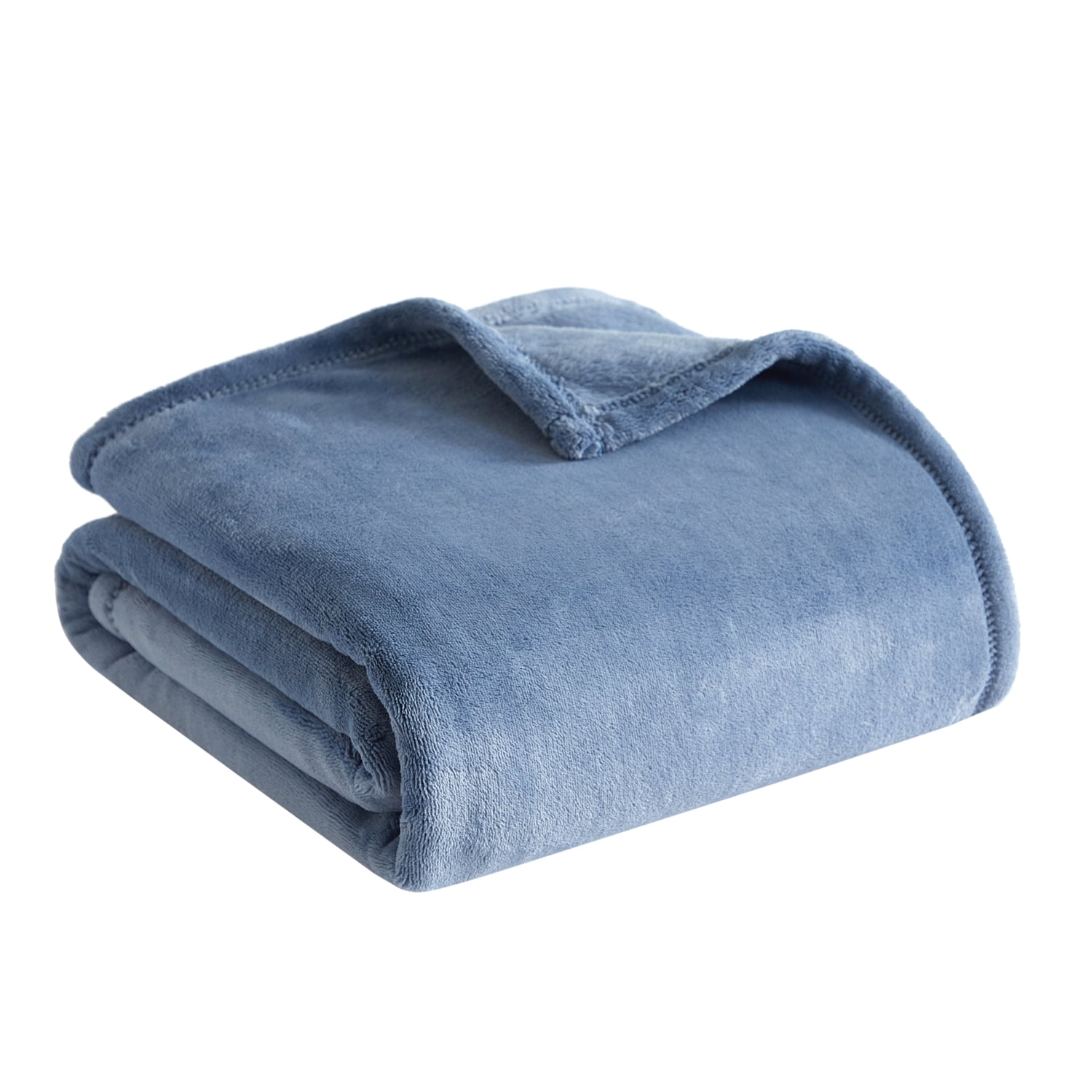 Mainstays Plush Throw Blanket, Blue, 50 x 72 in