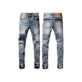 thumbnail image 3 of Slim Fit Stretch Jeans Ripped Skinny Jeans for Men, Distressed Straight Leg Fashion Comfort Flex Waist Jeans, 3 of 10