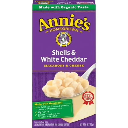 Cheddar Cheese Rice - (6 Pack) Annie's Shells and White Cheddar Macaroni and Cheese Natural, 6 oz