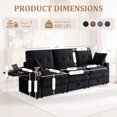 thumbnail image 2 of Timbernest 89" Sectional Sofa for Living Room, 3 Seater Chenille Cloud Couch with Storage, USB Ports, Black, 2 of 9