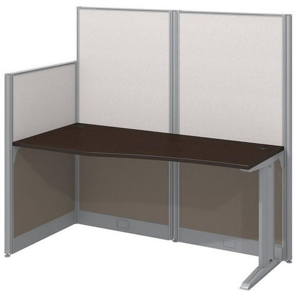 Scranton & Co Furniture 65W x 33D Cubicle Workstation in Cherry
