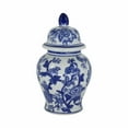 thumbnail image 6 of Chinoiserie Ceramic Jar Vase with Lid for Living Room and Home Decor - Decorative Flower Vase for Bedroom or Office Decor - House Accent for Table Styling and Entryway Display - 11", Blue & White, 6 of 17