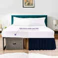 thumbnail image 3 of CCNY Dust Ruffled Style Bed Skirt Three Quarter size Adjustable Elastic 14" Drop Length Microfiber Made Navy Blue Bedskirts, 3 of 6