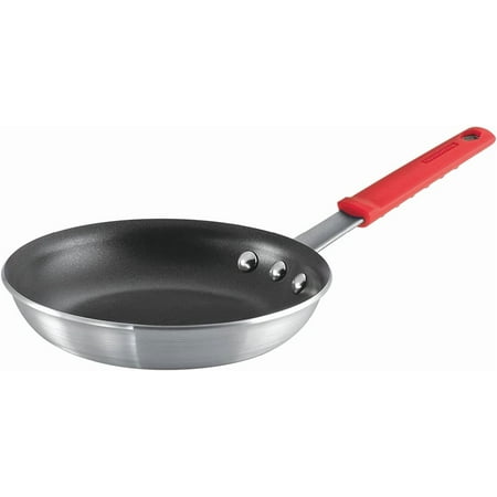 Professional 8-Inch Non Stick Small Frying Pan, Heavy-Gauge Aluminum Skillet with Reinforced Nonstick Coating, Red Handle, Dishwasher and Oven Safe