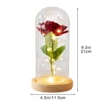 thumbnail image 2 of Cheapark Valentine's Day LED Night Light 3 Rose Glass Lampshade Ornament Battery Operated Soft Glow For Home Holiday Decor, 2 of 6