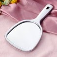 thumbnail image 3 of EeaseCA 1pc Double Side Handheld Mirror Cosmetic Mirror Back 2X and 3X Magnification Round Mirror (Silver), 3 of 8