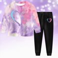 thumbnail image 2 of Toddler Girl Fall Outfits 24 Months 2T 3T 4T 5T 6T 7T Toddler Baby Girl Fall Winter Clothes Tie-dye Long Sleeve Pullover Sweatshirts Jogger Pants Purple Size 3-4 Years, 2 of 9