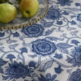 thumbnail image 6 of Designer Blue Tablecloth for Rectangle Tables,Vintage Linen with Leaves and Flowers Pattern Tablecloths,Farmhouse Floral Table Cover Cloth Decor for Kitchen Dining Christmas,60"*71", 6 of 6